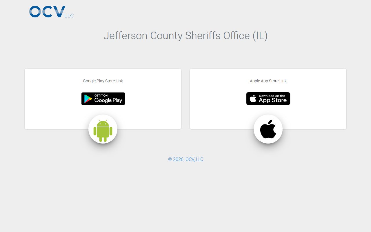 Jefferson County Sheriff Illinois official mobile app landing page