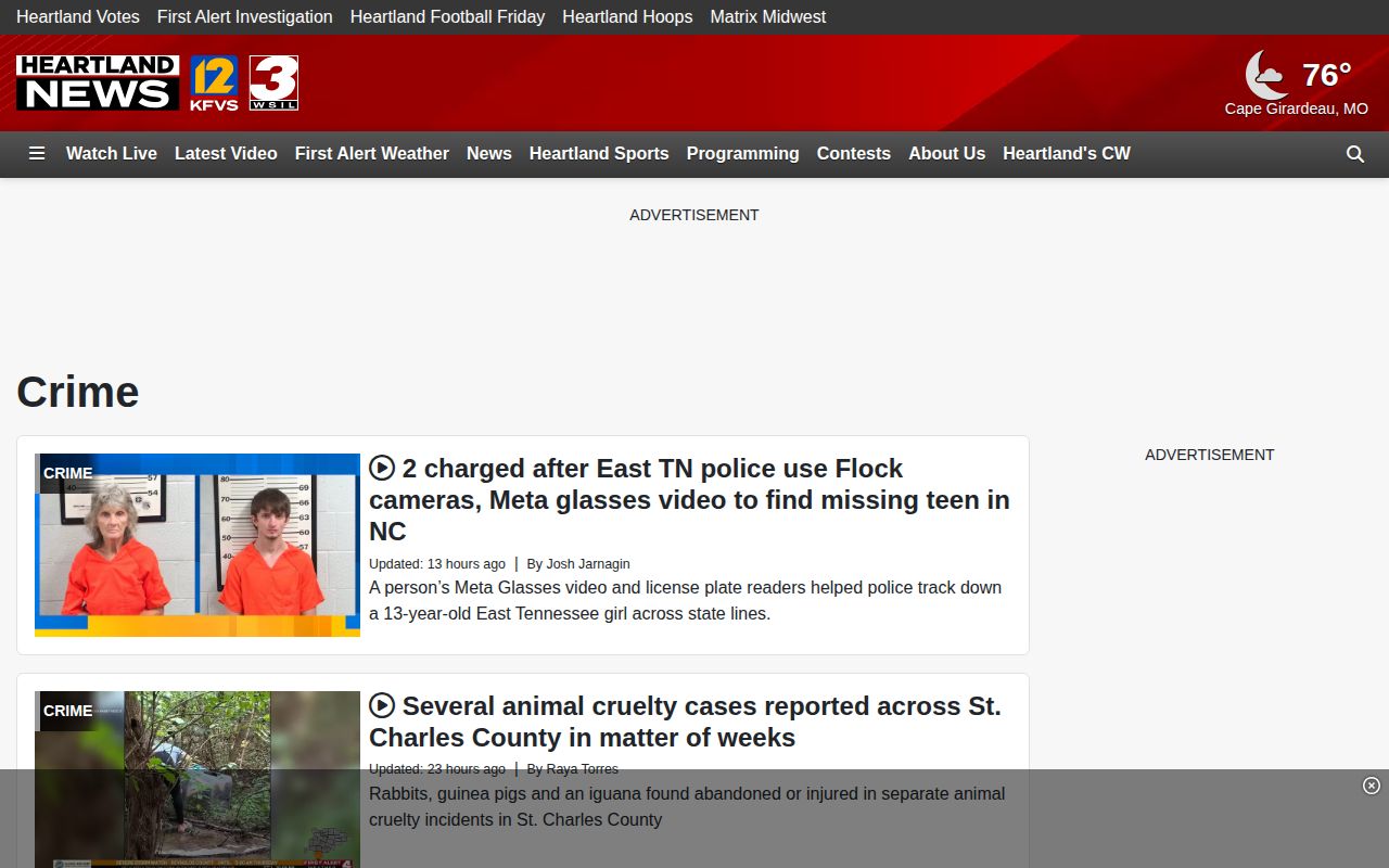 Jefferson County regional crime news record source, KFVS12 Crime